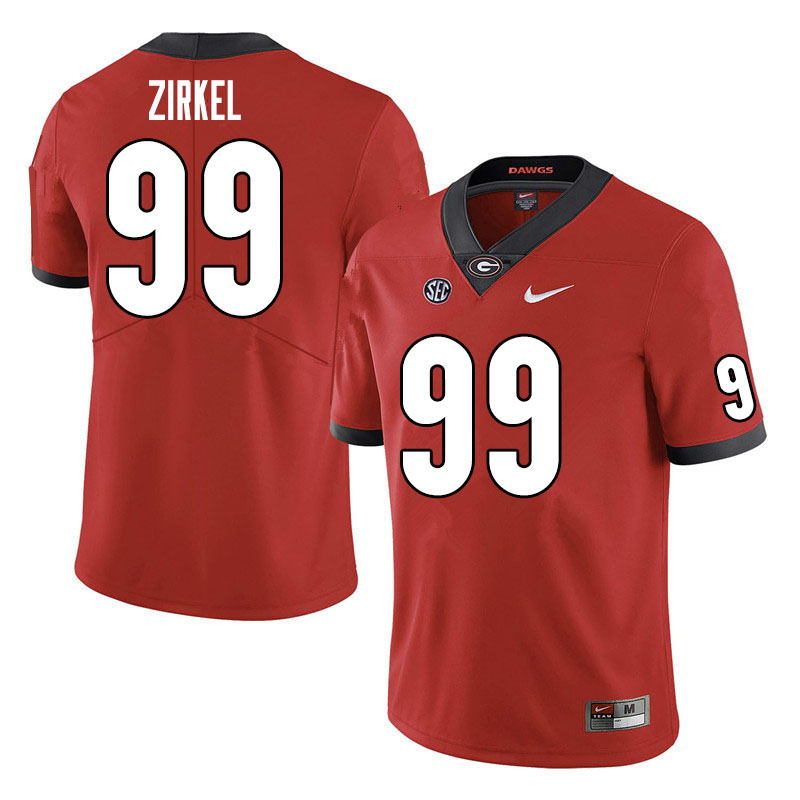 Men #99 Jared Zirkel Georgia Bulldogs College Football Jerseys Sale-Red - Click Image to Close